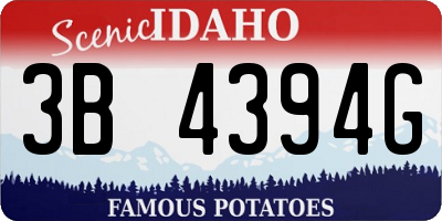 ID license plate 3B4394G