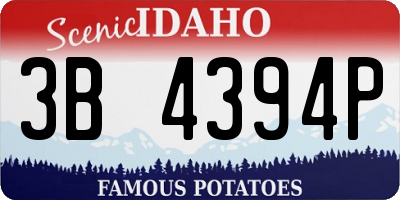 ID license plate 3B4394P