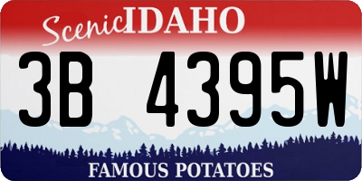 ID license plate 3B4395W