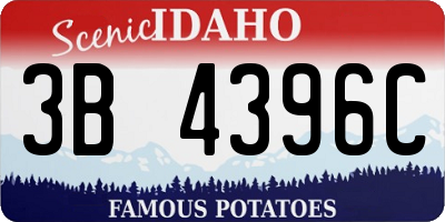 ID license plate 3B4396C