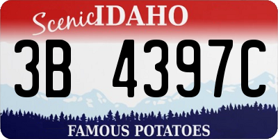 ID license plate 3B4397C
