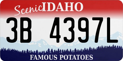ID license plate 3B4397L