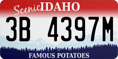 ID license plate 3B4397M
