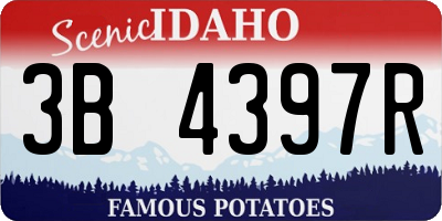 ID license plate 3B4397R