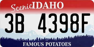 ID license plate 3B4398F