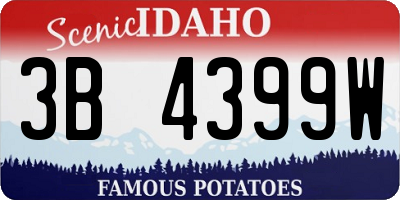 ID license plate 3B4399W