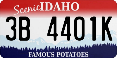 ID license plate 3B4401K