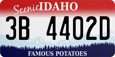 ID license plate 3B4402D