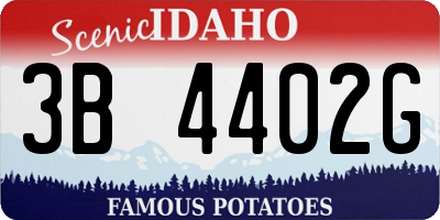 ID license plate 3B4402G