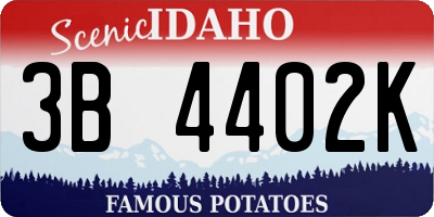 ID license plate 3B4402K