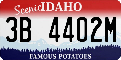 ID license plate 3B4402M