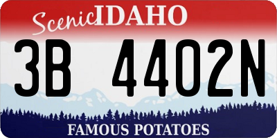 ID license plate 3B4402N