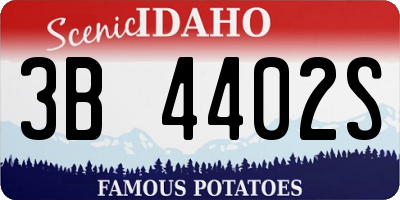 ID license plate 3B4402S