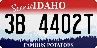 ID license plate 3B4402T