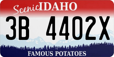 ID license plate 3B4402X