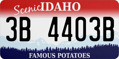 ID license plate 3B4403B