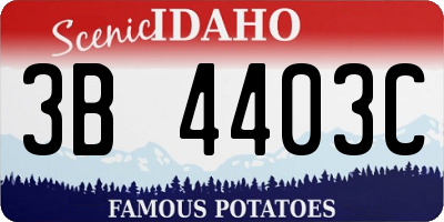 ID license plate 3B4403C