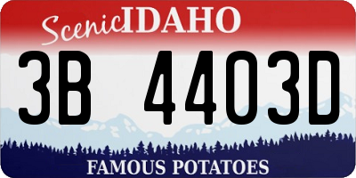 ID license plate 3B4403D