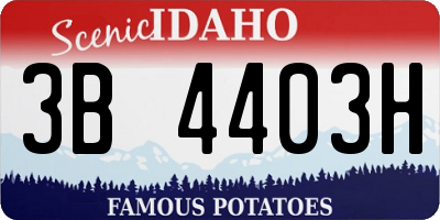 ID license plate 3B4403H
