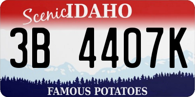 ID license plate 3B4407K