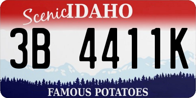 ID license plate 3B4411K