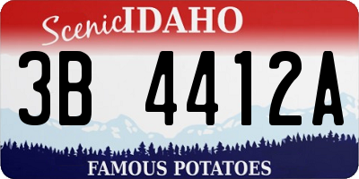 ID license plate 3B4412A