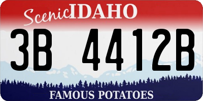 ID license plate 3B4412B