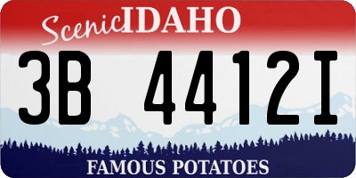 ID license plate 3B4412I