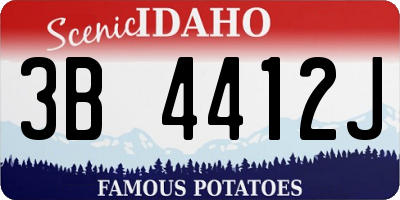 ID license plate 3B4412J