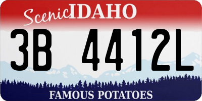 ID license plate 3B4412L