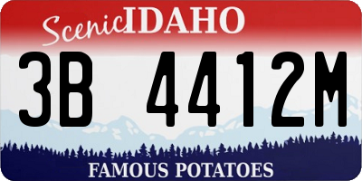 ID license plate 3B4412M