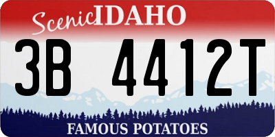 ID license plate 3B4412T