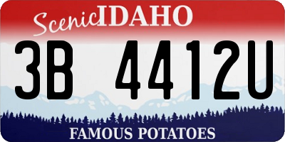 ID license plate 3B4412U