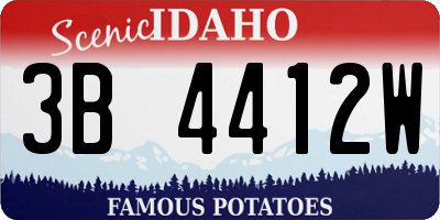 ID license plate 3B4412W