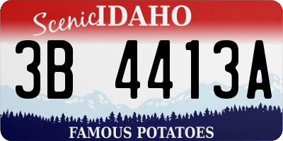 ID license plate 3B4413A
