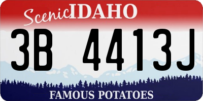 ID license plate 3B4413J