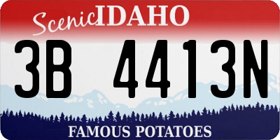ID license plate 3B4413N