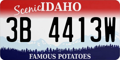 ID license plate 3B4413W