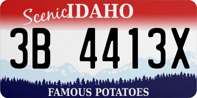 ID license plate 3B4413X