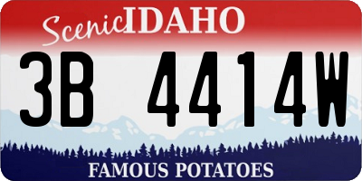 ID license plate 3B4414W