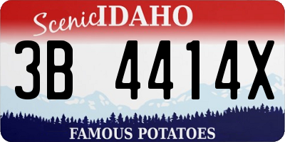ID license plate 3B4414X