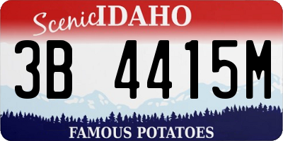 ID license plate 3B4415M