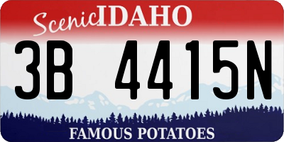 ID license plate 3B4415N