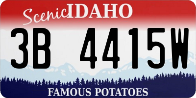ID license plate 3B4415W