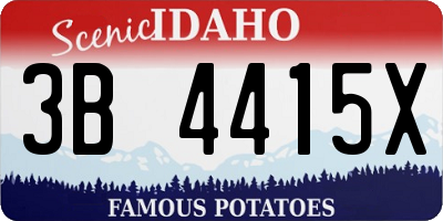 ID license plate 3B4415X
