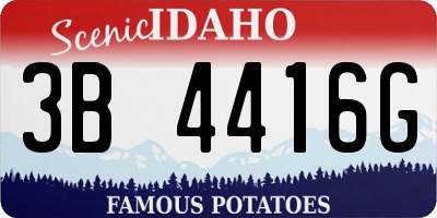ID license plate 3B4416G