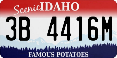 ID license plate 3B4416M