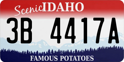 ID license plate 3B4417A