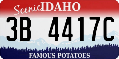 ID license plate 3B4417C