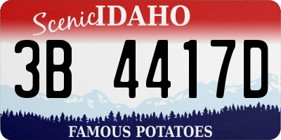 ID license plate 3B4417D